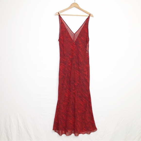 Victoria’s Secret red printed sheer Maxi slip dress - Picture 2 of 10